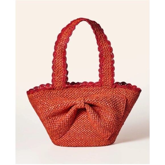 Raffia Bow Tote Bag - kate spade new york x Target Red NWT 2025 - Picture 1 of 5